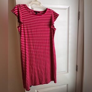 White House Black Market Red and White Striped Top